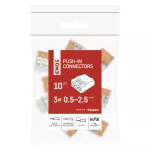 EMOS A9121 átlátszó 3 pólusú rugós sorkapocs, 10 db-os csomag