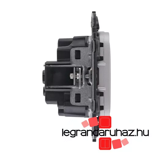 Legrand Valena Allure 2P+F csatlakozóaljzat biztonsági zsaluval csavaros vezetékbekötéssel alumínium, AA753024