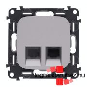   Legrand Valena Allure 2xRJ45 Cat. 6 UTP csatlakozóaljzat alumínium, AA753043