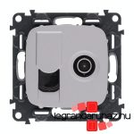 Legrand Valena Allure TV csatlakozóaljzat + RJ45 Cat. 6 UTP aljzat alumínium, AA753055