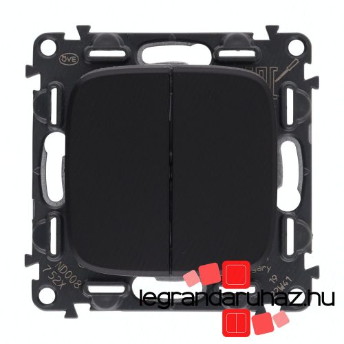 Legrand Valena Allure kettős váltóérintkezős nyomó fekete, AB752018