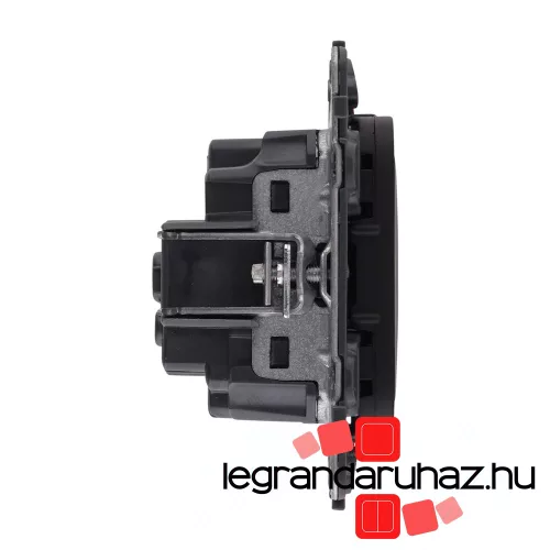 Legrand Valena Allure 2P+F csatlakozóaljzat biztonsági zsalu nélkül rugós vezetékbekötéssel fekete, AB753021