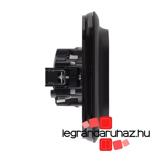 Legrand Valena Allure 2x2P+F csatlakozóaljzat biztonsági zsaluval egybeépített burkolattal keret nélkül rugós vezetékbekötéssel fekete, AB753026