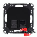 Legrand Valena Allure 2xRJ45 Cat. 6 UTP csatlakozóaljzat fekete, AB753043