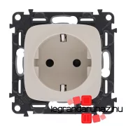   Legrand Valena Allure 2P+F csatlakozóaljzat biztonsági zsaluval csavaros vezetékbekötéssel elefántcsont, AE753024