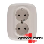   Legrand Valena Allure 2x2P+F csatlakozóaljzat biztonsági zsalu nélkül egybeépített burkolattal keret nélkül rugós vezetékbekötéssel elefántcsont, AE753027