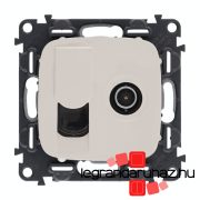  Legrand Valena Allure TV csatlakozóaljzat + RJ45 Cat. 6 UTP aljzat elefántcsont, AE753055