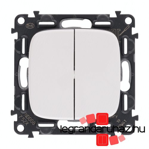 Legrand Valena Allure kettős váltóérintkezős nyomó fehér, AF752018