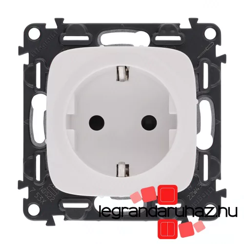 Legrand Valena Allure 2P+F csatlakozóaljzat biztonsági zsalu nélkül csavaros vezetékbekötéssel fehér, AF753025