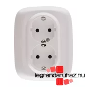   Legrand Valena Allure 2x2P+F csatlakozóaljzat biztonsági zsaluval egybeépített burkolattal keret nélkül rugós vezetékbekötéssel gyöngyház, AG753026