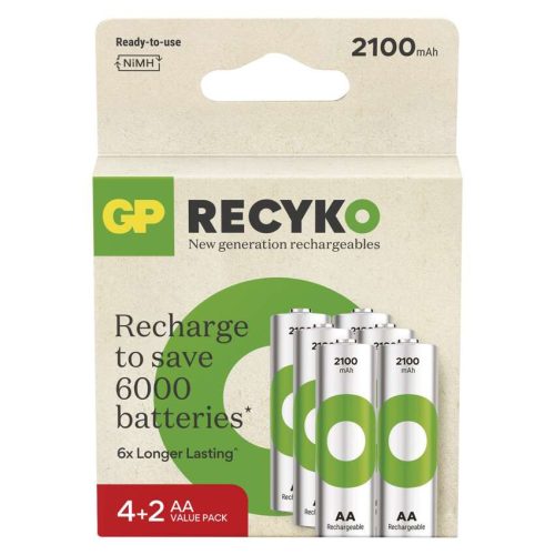 EMOS B25216, GP ReCyko NiMH Akkumulátor HR6 (AA) 2100mAh 6db