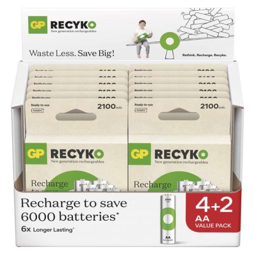 EMOS B25216, GP ReCyko NiMH Akkumulátor HR6 (AA) 2100mAh 6db