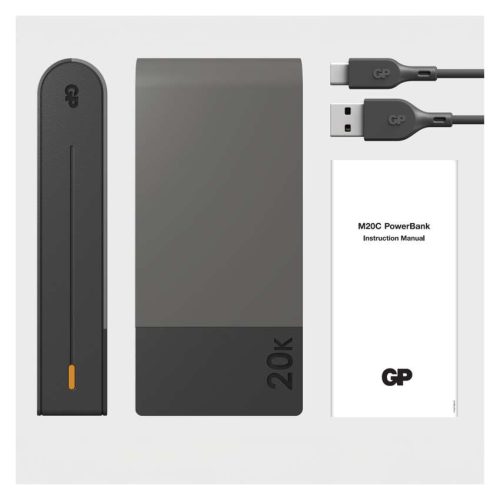 EMOS B6320GY, GP Powerbank M2+ Series, 20 000 mAh, 22,5 W, szürke