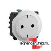   Legrand Céliane 2P+F csatlakozóaljzat, falsíkba illeszkedő betéttárcsával, biztonsági zsaluval, rugós bekötéssel, fehér, Legrand CB0122