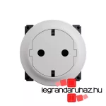 Legrand Céliane 2P+F csatlakozóaljzat, falsíkba illeszkedő betéttárcsával, biztonsági zsaluval, rugós bekötéssel, fehér, Legrand CB0122