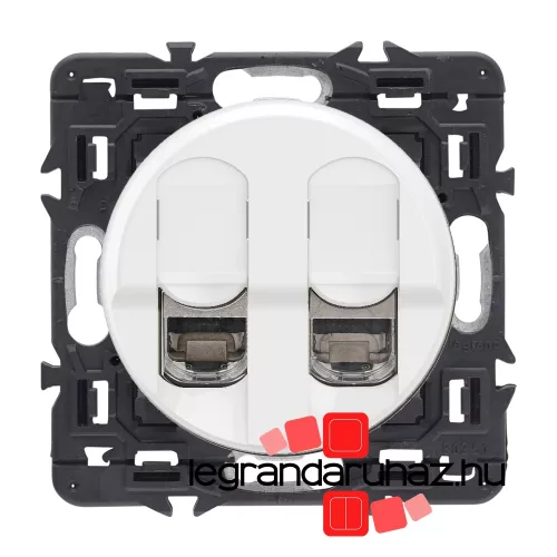 Legrand  Céliane 2xRJ45 Cat. 6 STP 1 Gbit/s árnyékolt csatlakozóaljzat, fehér, CB2XCM0347-CS