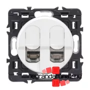   Legrand  Céliane 2xRJ45 Cat. 6 STP 1 Gbit/s árnyékolt csatlakozóaljzat, fehér, CB2XCM0347-K