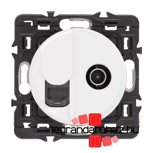 Legrand Céliane TV csatlakozóaljzat + RJ45 Cat. 6 UTP aljzat, fehér, CBCM0382U-HK