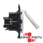Legrand Céliane 2P+F csatlakozóaljzat biztonsági zsaluval, csapófedéllel, rugós, fehér CF067153CS-K