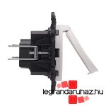 Legrand Céliane 2P+F csatlakozóaljzat biztonsági zsaluval, csapófedéllel, csavaros, fehér CF067161CS-HK
