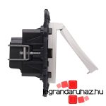 Legrand Céliane 2P+F csatlakozóaljzat biztonsági zsaluval, csapófedéllel, csavaros, fehér CF067161CS-K