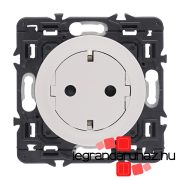   Legrand Céliane 2P+F csatlakozóaljzat, falsíkba illeszkedő, fehér betéttárcsával, biztonsági zsaluval, rugós bekötéssel, Legrand CF067166-CS