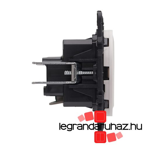 Legrand Céliane 2P+F csatlakozóaljzat, falsíkba illeszkedő, fehér betéttárcsával, biztonsági zsaluval, rugós bekötéssel, Legrand CF067166-HK