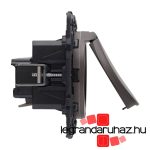 Legrand Céliane 2P+F csatlakozóaljzat biztonsági zsaluval, csapófedéllel, rugós, grafit CG067153CS-K