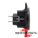 Legrand Céliane 2P+F csatlakozóaljzat biztonsági zsaluval, csavaros, grafit CG067161-HK