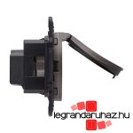 Legrand Céliane 2P+F csatlakozóaljzat biztonsági zsaluval, csapófedéllel, csavaros, grafit CG067161CS-CS