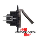 Legrand Céliane 2P+F csatlakozóaljzat biztonsági zsaluval, csapófedéllel, csavaros, grafit CG067161CS-HK