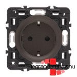 Legrand Céliane 2P+F csatlakozóaljzat, falsíkba illeszkedő, grafit betéttárcsával, biztonsági zsaluval, rugós bekötéssel, Legrand CG067168-HK