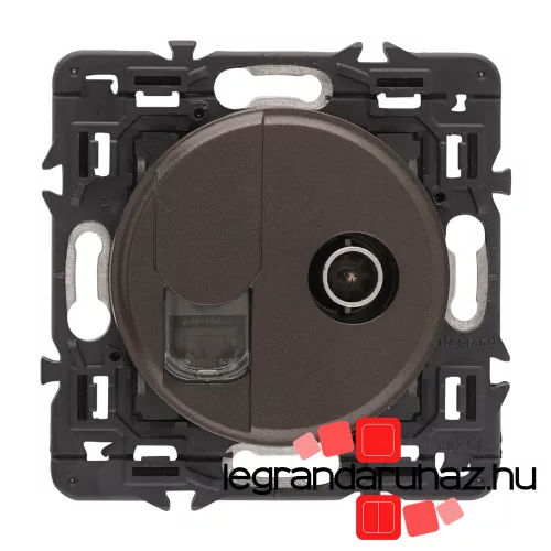 Legrand Céliane TV csatlakozóaljzat + RJ45 Cat. 6 UTP aljzat, grafit CG067382U -CS