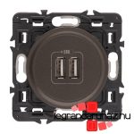 Legrand Céliane kettős USB-A töltőaljzat, beépített tápegységgel - 5 V - 2400 mA, burkolattal, grafit CG067462-CS