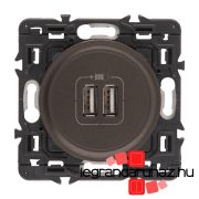   Legrand Céliane kettős USB-A töltőaljzat, beépített tápegységgel - 5 V - 2400 mA, burkolattal, grafit CG067462-CS