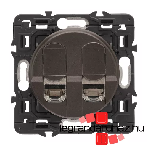 Legrand Céliane 2xRJ45 Cat. 6A UTP csatlakozóaljzat, grafit CG2X067347-K
