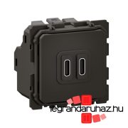   Legrand Céliane 2xUSB-C töltőaljzat, 20W Power Delivery, 240VAC, mechanizmus, Legrand CM0154