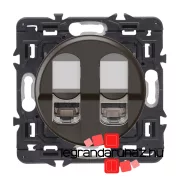   Legrand  Céliane 2xRJ45 Cat. 6 STP 1 Gbit/s árnyékolt csatlakozóaljzat, fekete, CN2XCM0347-HK