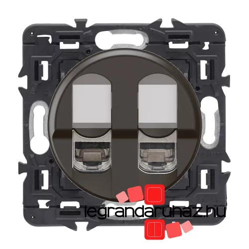 Legrand  Céliane 2xRJ45 Cat. 6A UTP 10 Gbit/s árnyékolatlan csatlakozóaljzat, fekete, CN2XCM0349-K