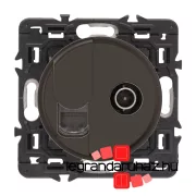   Legrand Céliane TV csatlakozóaljzat + RJ45 Cat. 6 UTP aljzat, fekete, CNCM0382U-CS