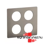 Legrand Céliane 2x2 keret, selyemfényű acél, Legrand CP1809