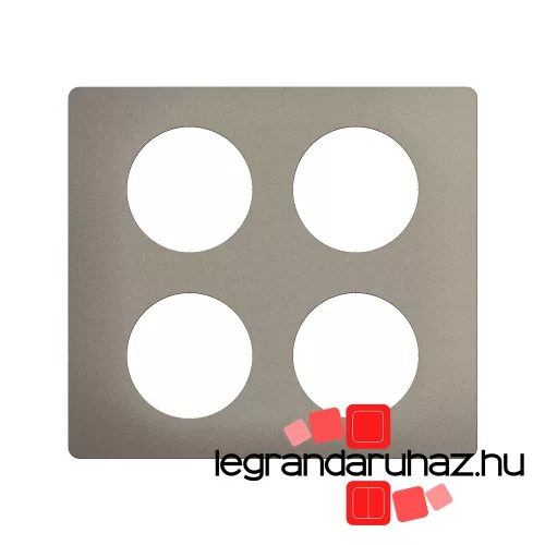 Legrand Céliane 2x2 keret, selyemfényű acél, Legrand CP1809