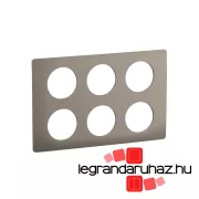   Legrand Céliane 2x3 keret, selyemfényű acél, Legrand CP1810