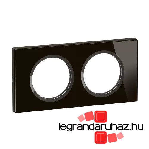 Legrand Céliane kettes keret, onyx fekete üveg, Legrand CP1902