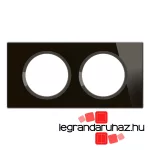 Legrand Céliane kettes keret, onyx fekete üveg, Legrand CP1902