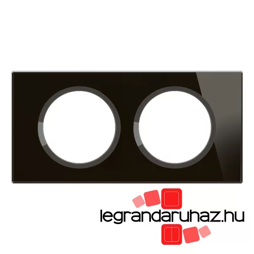 Legrand Céliane kettes keret, onyx fekete üveg, Legrand CP1902