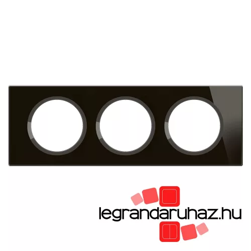 Legrand Céliane hármas keret, onyx fekete üveg, Legrand CP1903