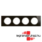 Legrand Céliane négyes keret, onyx fekete üveg, Legrand CP1904