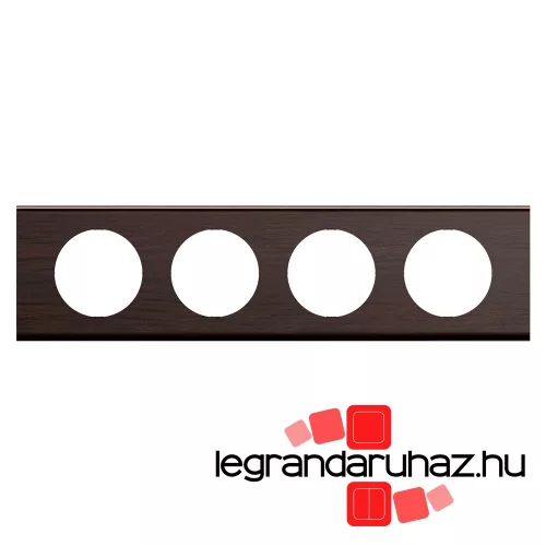 Legrand Céliane négyes keret, wenge fa, Legrand CP2504