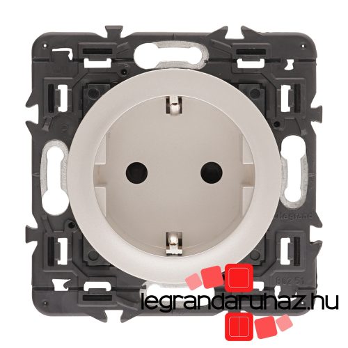 Legrand Céliane 2P+F csatlakozóaljzat biztonsági zsaluval, csavaros, titánium CT067161-CS